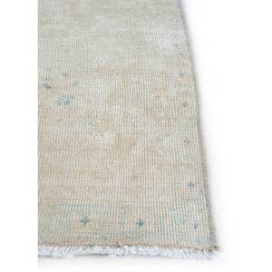 Tapis en laine noué à la main Aalam Pae-4053 ivoire 9x12 rectangulaire, style Tabriz, motif médaillon abstrait, pour salon et maison - Product Image 4