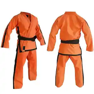 Setelan Karate warna oranye kosong desain kustom terbaru 2024 dengan sabuk untuk pria pakaian latihan bahan kustom