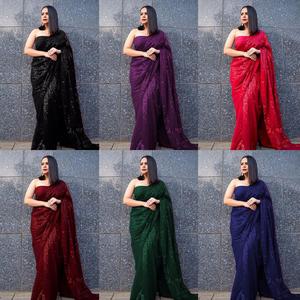 Georgette-Partywear bordado con lentejuelas para mujer, hermoso Partywear para boda y fiesta, a precio asequible - Product Image 6