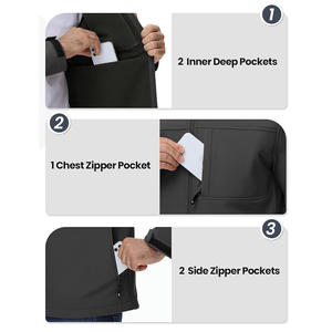 Chaqueta cortavientos Softshell personalizable para hombre, tiras reflectantes impermeables ligeras OEM/ODM disponibles - Product Image 4