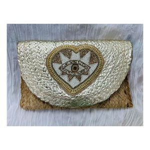 High Quality Women's Long Cotton Jute Clutch Wallet Beading Shell Tassel Zipper Closure Embroidery Indian Fashion Accessory Lock - Product Image 3