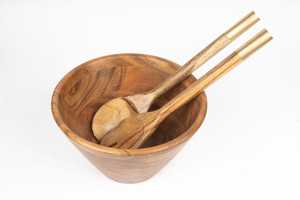 ชามไม้เคลือบสไตล์วินเทจเน้นการตกแต่งโต๊ะที่สวยงามสำหรับงานปาร์ตี้คาเฟ่และของตกแต่ง - Product Image 3