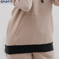 Conjuntos Deportivos de Invierno para Mujer, Talla Grande, Lisos, de Manga Larga, con Capucha, de Forro Polar, Ropa de Entrenamiento, 100% Algodón, Venta al Por Mayor