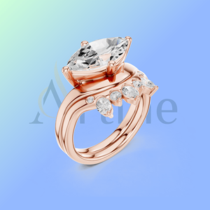 แหวนทองคำดีไซน์วินเทจย้อนยุค10k ประดับอัญมณีสำหรับคนรักแฟชั่น - Product Image 1