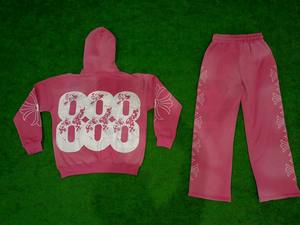 ชุดแทรคสูทลำลองสีซีดแบบทำเอง กางเกงวอร์มขาดๆ เสื้อฮู้ดปักลาย ชุดฮู้ดดี้ซิปแบบยูนิเซ็กซ์ ล้างสีแบบแอซิด - Product Image 5