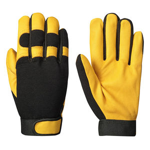 Vente en gros Gants de sécurité en cuir de vache jaune et noir pour l'assemblage de mécaniciens - Product Image 1