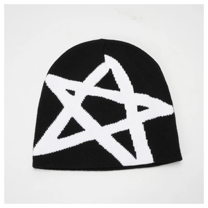 Trendy Pentagram Beanie <b>Hat</b> Soft Knit Winter Skull Cap Unisex <b>Warm</b> Headwear For Fashion Street Style - Product Image 3