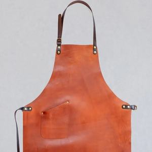 Venta al por mayor Top Mejor Precio Bajo Unisex Genuino Delantal de cuero de grano completo con logotipo personalizado impreso Venta caliente producto Delantal de cuero - Product Image 3
