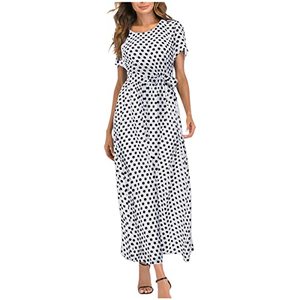Robe d'été décontractée pour femme, col rond, manches courtes, respirante, coupe trapèze, longueur genou, avec poches, ample, grandes tailles - Offre Spéciale - Product Image 1