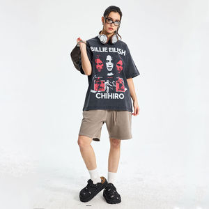 Camiseta de Verano para Hombre, Estilo Vintage, Lavada, Desgastada, Informal, de Manga Corta, Transpirable, Holgada, de Algodón Puro Estampado - Product Image 3