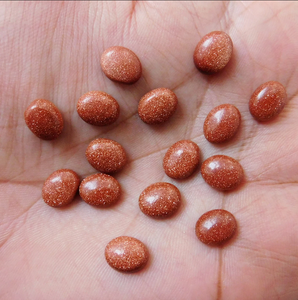 Sparkling Goldstone Oval Shape Glatter Cabochon Für Schmuck herstellung Alle Größen Erstellen Sie DIY Edelstein Schmuck ringe Orange Sandstein - Product Image 4