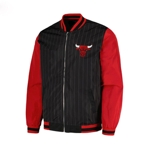 Hot Sale High Quality Sporty Satin Jacket for Men with Solid Color Waterproof Reversible <b>Stand</b> Pocket <b>Drop</b> Shoulders for Winter - Product Image 2