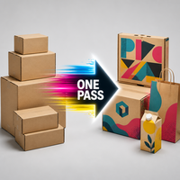 Nueva Impresora Digital de Inyección de Tinta de Alta Velocidad Onepass, 20m/min, 1200dpi, USB/Wi-Fi, Automática, Multifunción, para Cajas de Papel, Cajas Corrugadas, PLC