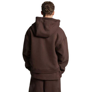 Conjunto Deportivo de Felpa Marrón Extra Grande para Hombre con Detalles de Bolsillos Utilitarios, Tejido Grueso para Invierno - Product Image 2