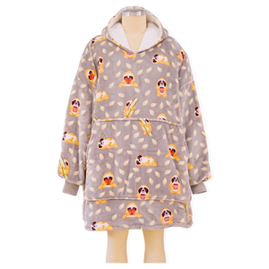 Sudadera con Capucha Personalizada con Estampado Animal, Manta de Franela Sherpa, Sudadera para Estar en Casa, de Fábrica de Ropa de Camboya - Product Image 1