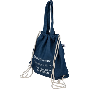Zainetti Sportivi Promozionali in Denim Riciclato Sostenibile con Coulisse per Gadget - Product Image 3