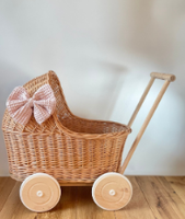 Poussettes en rotin en osier naturel pour tout-petits jouets antiques pour bébés poussettes pour enfants jouets durables pour tout-petits