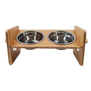 Comederos จานไม้สำหรับสุนัขถ้วยอาหารสุนัขแบบยกสูงทำจากไม้ไผ่สินค้ามาใหม่ชามให้อาหารสุนัข - Product Image 2