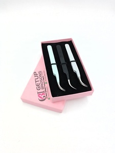 Nouvelle pince à cils de 10 mm de haute qualité, durable, avec revêtement en poudre de différentes couleurs, poignée diamantée incurvée, précision anti-magnétique - Product Image 6