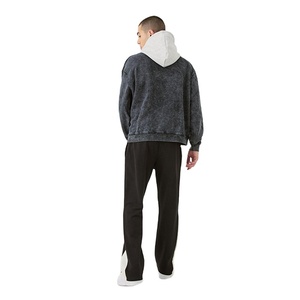 Nouveau lavage à l'acide de haute qualité hiver chaud coton/polaire lavable vêtements de mode plaine coupe régulière respirant sweats à capuche pour hommes - Product Image 6