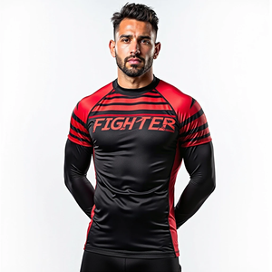 Rash Guard personnalisé sublimé à manches courtes Compression Fit Stretch caractéristique pour Jiu Jitsu Kimono De Jiu Jitsu - Product Image 2