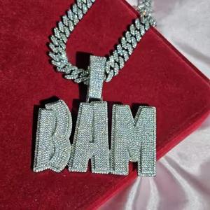 Pendentif unique et tendance, forme ronde exagérée, entièrement serti de diamants, en argent sterling, pendentif hip-hop personnalisé pour rappeur - Product Image 6