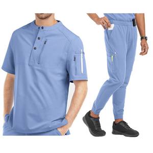 Veste de travail pour hommes, uniforme médical d'hôpital, design professionnel, tissu respirant, manches longues, fournisseur OEM ODM - Product Image 5