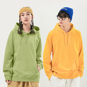 เสื้อฮู้ดดี้ผ้าฝ้าย 100% แบบสวมหัว ไม่มีลาย สไตล์ลำลอง ทรงโอเวอร์ไซส์ รับสกรีน ปักโลโก้ เสื้อฮู้ดดี้ผู้ชายและผู้หญิง - Product Image 3