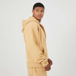 2025 dernière arrivée très exigeant sweats à capuche respirants pour homme 100% coton fermeture éclair vers le haut plaine hommes hiver porter fermeture éclair à capuche - Product Image 4