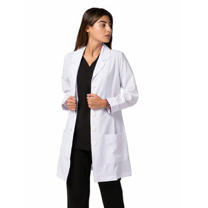 ชุดสครับสแปนเด็กซ์สำหรับผู้หญิงเสื้อโค้ทสำหรับห้องแล็บแพทย์เครื่องแบบนักวิทยาศาสตร์สไตล์ใหม่เสื้อโค้ททางการแพทย์ออกแบบถักนิตติ้ง - Product Image 1