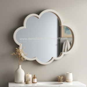 Elegant Cream Cloud Wall <b>Mirror</b>, Stylish Frame <b>for</b> Modern or Classic Interiors Perfect <b>for</b> <b>Bathroom</b> Bedroom or Living Room Decor - Product Image 5