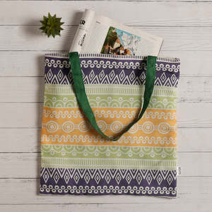 Sacs fourre-tout en toile de coton style bohème Aztec avec fermeture éclair, logo personnalisable, écologiques, décoration brodée, fabrication mécanique - Product Image 2