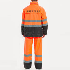 Work Wear Nylon Polyester Logo ANSI Class 1 <b>LED</b> Flash Waterproof Made Top Selling Safety <b>Clothing</b> Hi-Vis Reflective Overall Suit - Product Image 2