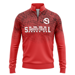 Sweat-shirt à demi-fermeture éclair pour hommes, pull-over décontracté à col ras du cou surdimensionné, impression en relief, sweat-shirt à demi-fermeture éclair en polaire durable - Product Image 1