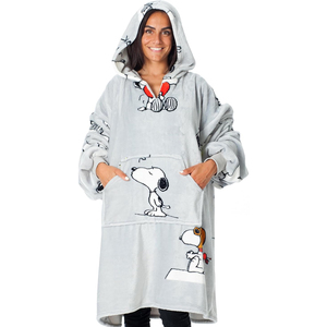Sudadera con capucha de franela Sherpa súper larga para hombre OEM con mangas Manta de invierno con estampado XS Similar a los pantalones de chándal - Product Image 5