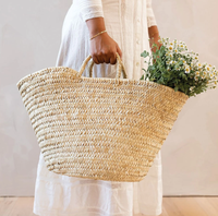 Gewebter Einkaufs korb Stroh Obstkorb Palm Bag Hand gefertigt in Marokko Strand tasche Boho Style