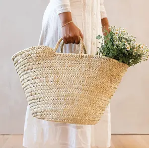 编织购物篮稻草水果篮棕榈袋摩洛哥沙滩袋波西米亚风格手工制作