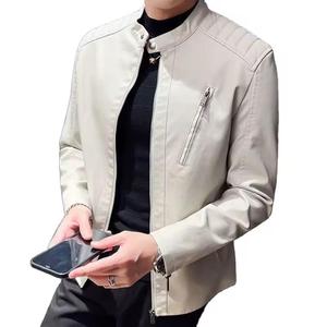 Venta al por mayor Chaqueta de cuero de talla grande Uso al aire libre Chaqueta de cuero de cuello alto Hombres Chaqueta de cuero de invierno - Product Image 2