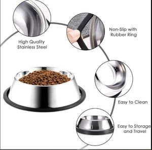 Gran oferta de fábrica, cuenco antideslizante para alimentación de mascotas, impresiones personalizadas antideslizantes, cuencos de comida de agua para perros sin derrames, cuencos de acero inoxidable para perros de 700ml - Product Image 2