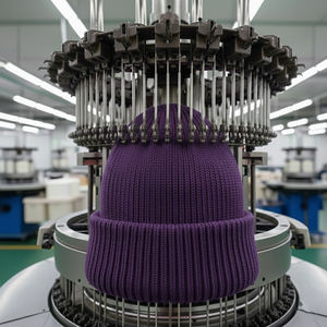 Bonnet unisexe en acrylique blanc, tricoté sur mesure, chaud pour l'hiver, en tissu ordinaire, à revers uni, motif uni, vente en gros pour les occasions décontractées - Product Image 2