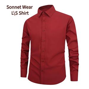 Chemises d'affaires formelles chemises boutonnées à manches longues 100% coton pour hommes - Product Image 3