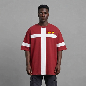 OEM Streetwear 100% Cotton Premium Quality Custom <b>Cool</b> <b>Men's</b> <b>T</b>-<b>Shirts</b> 2-Tone Baggy Fit Hip Hop Comfortable Breathable - Product Image 1