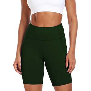 Pantalones cortos de gimnasio de cintura alta para mujer, ropa atlética deportiva, entrenamiento deportivo, levantamiento de glúteos, pantalones cortos de Yoga elásticos sin costuras con bolsillo para teléfono - Product Image 2