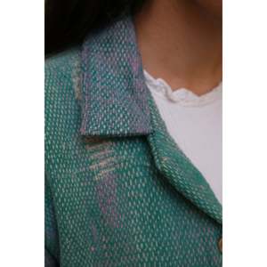 Vintage <b>Linen</b> Patchwork Kantha Shirt with Embroidery Decoration - Product Image 2