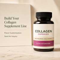 Capsules de collagène avec acide hyaluronique et vitamine C, 120 capsules, complément alimentaire, fourniture en marque privée