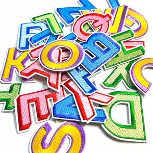 Embroidery Badges Patches Jacket Custom Label <b>Alphabet</b> Letter Set A-Z Casual Wear Mens Womens DIY Heart Hat Eco-Friendly - Product Image 1
