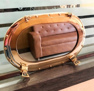 Porthole พอร์ตกระจกทองเหลืองเคลือบเงาทรงรีโบราณ,เรือสำเภาแบบแขวนผนังสำหรับตกแต่งบ้าน - Product Image 2