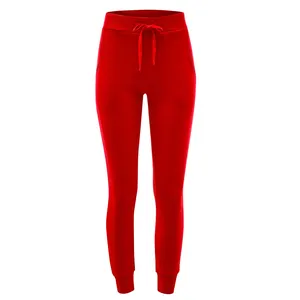 Frauen Slim Fit Solid Red Farbe Baumwolle Fleece Sweat Jogger hose Modische New Design Frauen Jogging hose