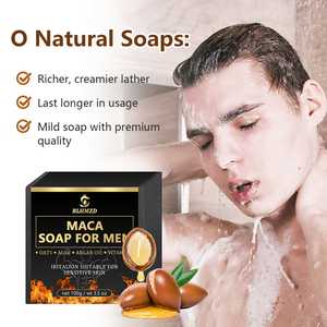 Set de Jabón Corporal Maca para Hombre 100g, Jabón Artesanal 50ml, Loción Reafirmante Sin Alcohol con Aceite de Jojoba y Aroma a Lluvia de Eucalipto para Piel Sensible - Product Image 3