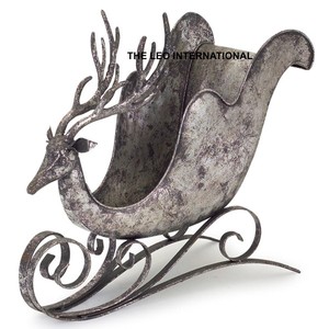 Trineo Navideño de Estilo Vintage, Trineo de Metal Hecho a Mano, Adorno Navideño, Decoración Invernal para el Hogar, Colgante para Navidad - Product Image 2